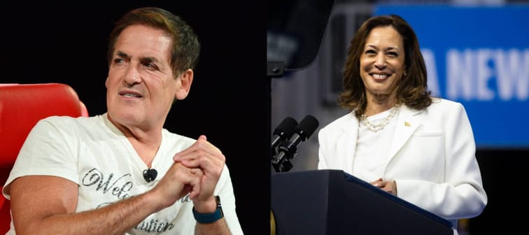 Mark Cuban and Kamala Harris