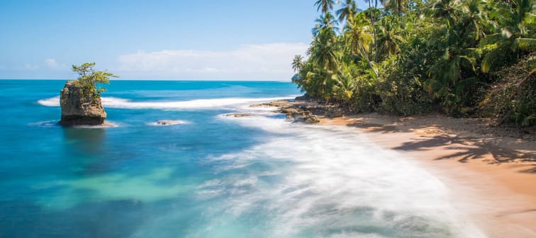 Wild caribbean beach of Manzanillo at Puerto Viejo, Costa Rica